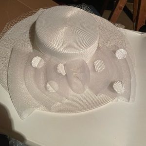 White Hat with polka Dots